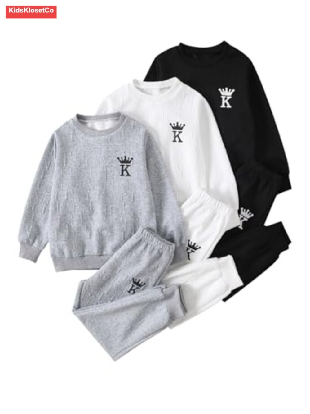 Boys 6 Pc Knit Sweatshirt Jogger Set 4-14Y